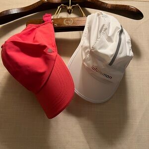 Lululemon Athletica Red and White Caps